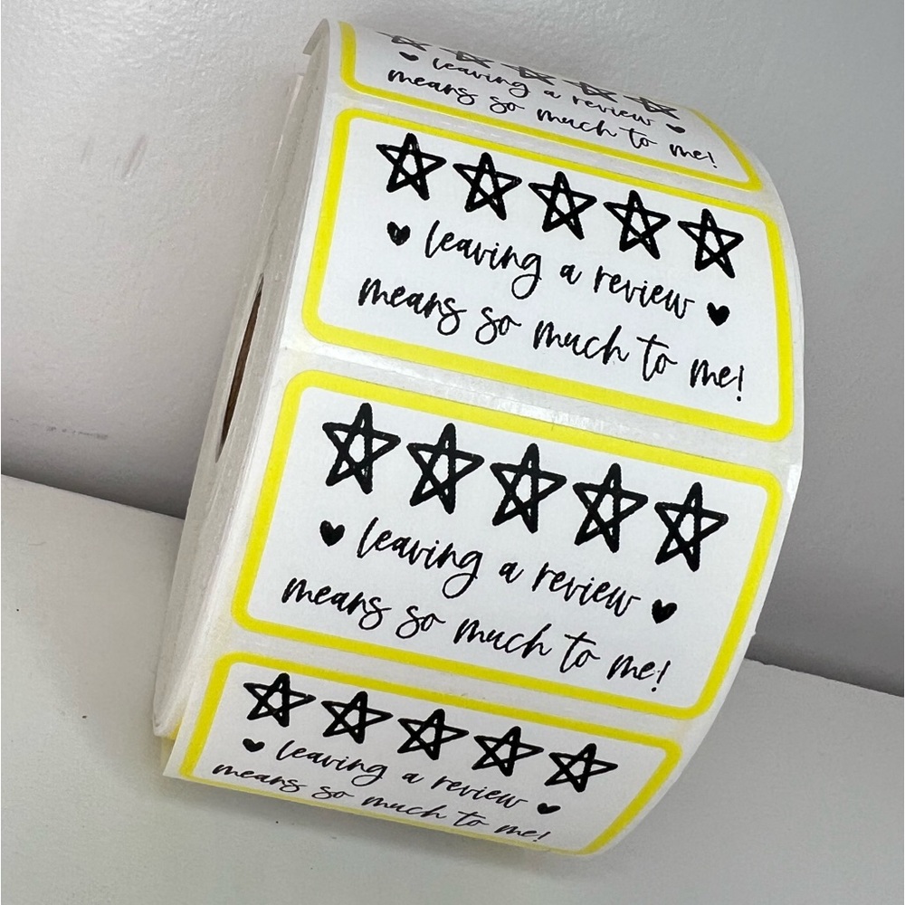 Leave a review stickers | 100 Thank you stickers  Packaging Supplies NEW - Picture 10 of 12